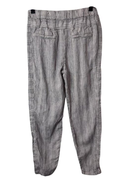 Anthropologie black & white striped linen cropped pants size XS - Picture 3 of 5